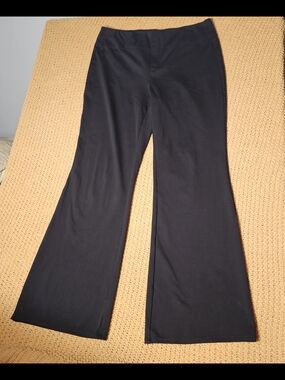HALARA High Waisted Back Side Pocket Slight Flare Work Trousers Womens XL Black